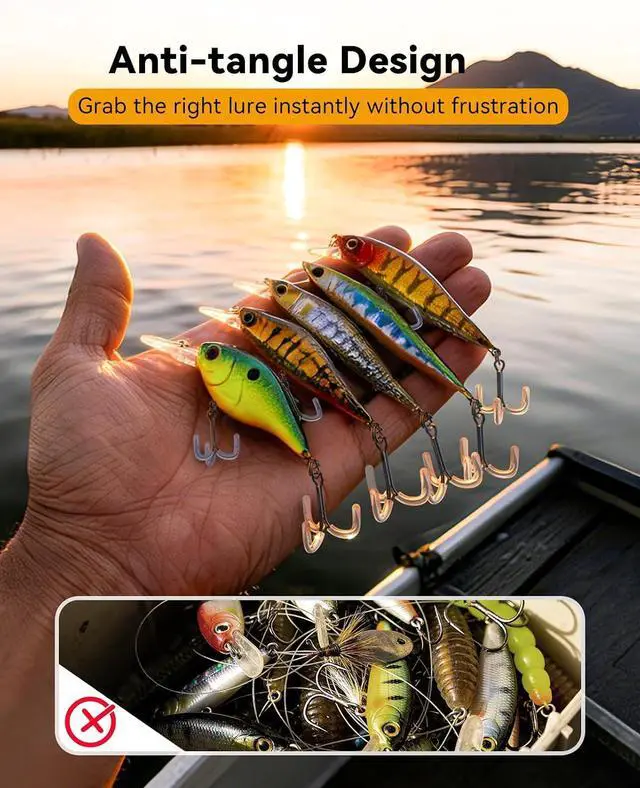 Alt view image 2 of 6 - KEXMO 130PCS&260PCS Fishing Treble Hook Covers Hook Protectors Bonnets Kit | Universal Fit, Divided Tackle Box, Silicone, Clear Transparent, Smooth Exterior, Anti-Scratch & Anti-Snag, Quick On & Off