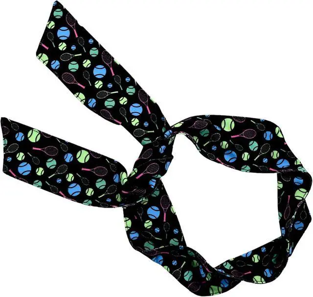 Alt view image 2 of 7 - Sports Headband - Head Tie Tennis Tie Hairband - Sweatbands Headbands Wristbands Head Wrap - Ideal for Working Out, Tennis Headband Tie