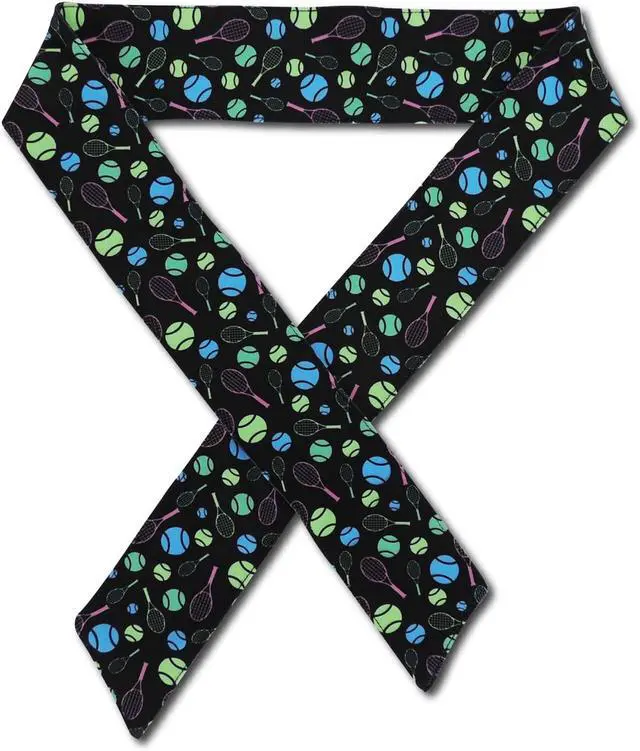 Alt view image 4 of 7 - Sports Headband - Head Tie Tennis Tie Hairband - Sweatbands Headbands Wristbands Head Wrap - Ideal for Working Out, Tennis Headband Tie