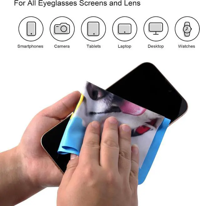 Alt view image 4 of 6 - Glasses Cleaning Cloth for Eyeglasses - Multicolor Eyeglass Clean Cloths - Lens Cleaning Cloth for Camera, Glasses, Screens, Phones and Delicate Surfaces, Cute Design- 6x7in