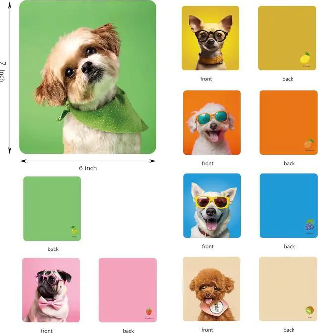 Alt view image 3 of 6 - Glasses Cleaning Cloth for Eyeglasses - Multicolor Eyeglass Clean Cloths - Lens Cleaning Cloth for Camera, Glasses, Screens, Phones and Delicate Surfaces, Cute Design- 6x7in