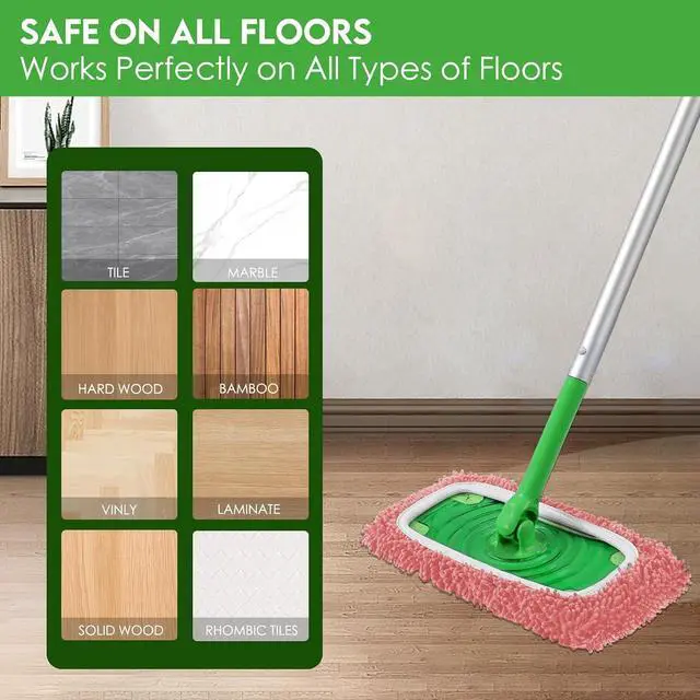 Alt view image 7 of 7 - Reusable Microfiber Mop Pads Compatible with Swiffer Sweeper Mop | 4 Pack Dry Sweeping Cloths & Wet Mopping Cloths for Swiffer, Washable Wet Refill for Mopping Floors (Mop is not Included)
