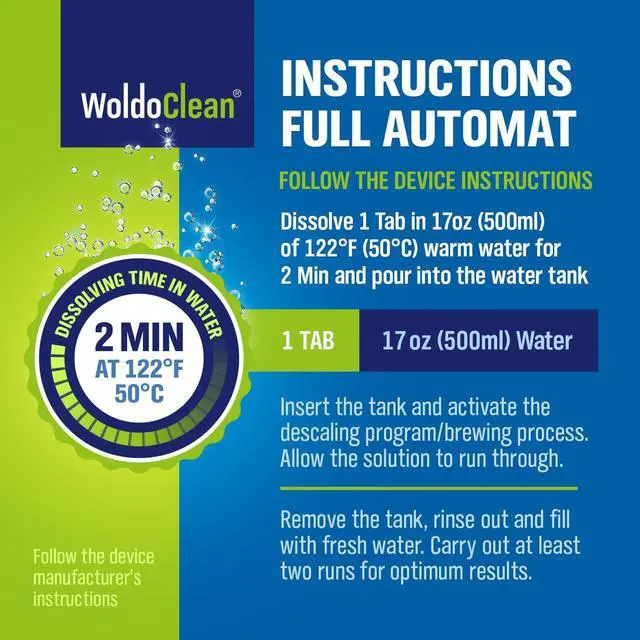 Alt view image 7 of 7 - WoldoClean 2in1 Descaler Tablets for Coffee Maschine and Coffee Maker - compatible with Keurig, Nespresso, Delonghi, Miele, Coffee Maker Pot
