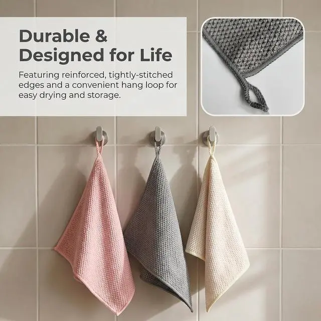 Alt view image 7 of 7 - Microfiber Cleaning Cloths 6-Pack, Absorbent Textured Towels Large 12x16 In | Perfect for kitchen countertops, dishes & household cleaning. Streak-free, lint-free, reusable.