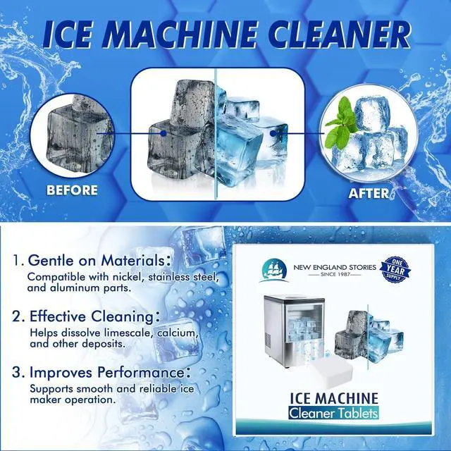 Alt view image 3 of 6 - Ice Machine Cleaner and Descaler Tablets, 24 Count Nickel Safe Formula, Scale Remover for Countertop and Nugget Ice Makers, Compatible with GE Opal, GE Profile, Frigidaire, and Kitchenaid