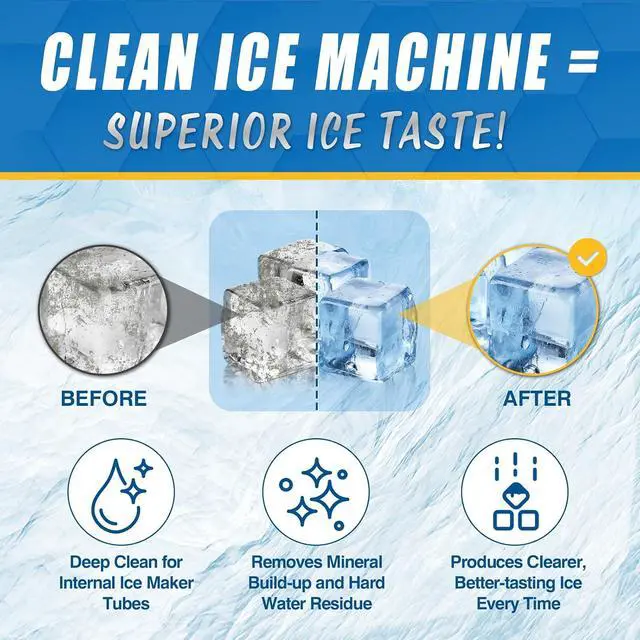 Alt view image 2 of 6 - Ice Machine Cleaner Tablets, Countertop Ice Maker Cleaner, 36 Counts Descaler, Nickel Safe Commercial Portable Nugget Ice Makers, Remove Hard Water Buildup, Deep Cleaning