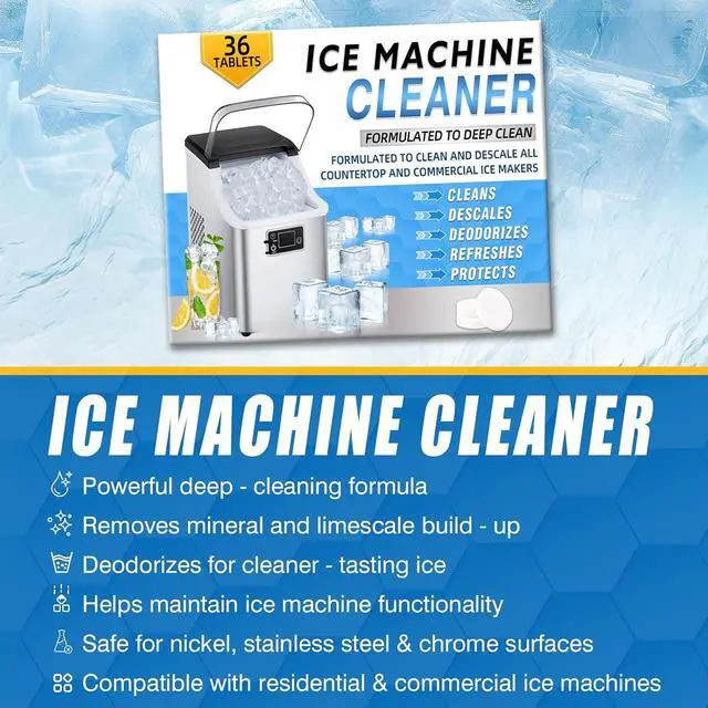 Alt view image 6 of 6 - Ice Machine Cleaner Tablets, Countertop Ice Maker Cleaner, 36 Counts Descaler, Nickel Safe Commercial Portable Nugget Ice Makers, Remove Hard Water Buildup, Deep Cleaning