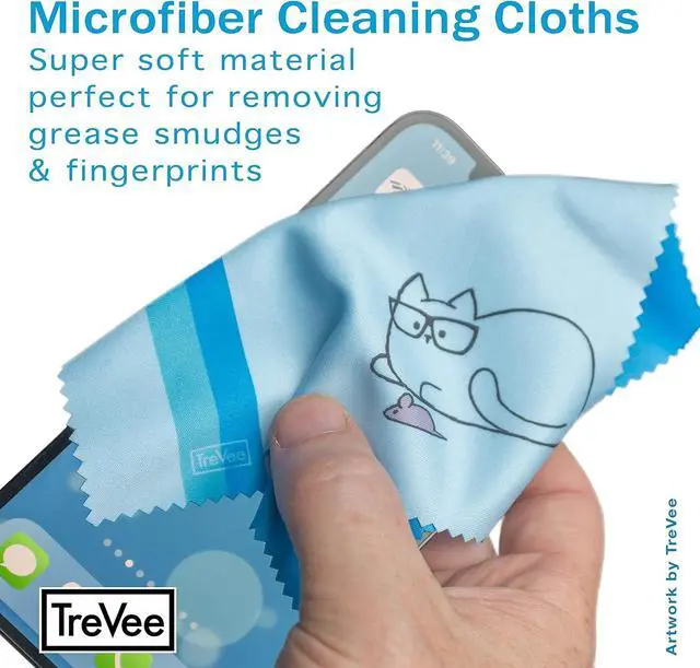 Alt view image 5 of 6 - 10 Pack Cute Kitty Cat Design Multicolor Microfiber Cleaning Cloths for Cleaning Eyeglasses Lenses Sunglasses and Cell Phone Beautifully Designer Colors Blue Pink Yellow Purple Green Cloth Wipes