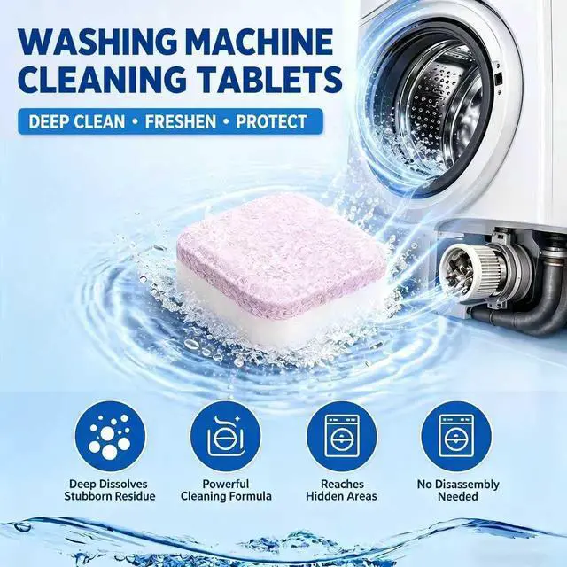 Alt view image 3 of 7 - Washing Machine Cleaner Tablets 28 Count, Descaler Odor Remover, No Bleach EDTA Free Unscented Tabs for Washers