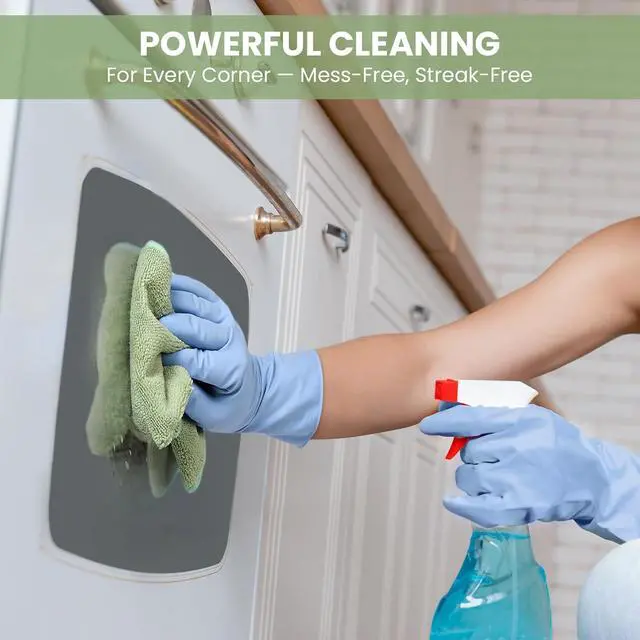 Alt view image 6 of 7 - SIFANGKE Microfiber Cleaning Cloth, 12 Pack Green Cleaning Rags for Housekeeping, Reusable Microfiber Towels for Car, Kitchen, Bathroom and Household Cleaning Supplies, 11.8"X11.8"