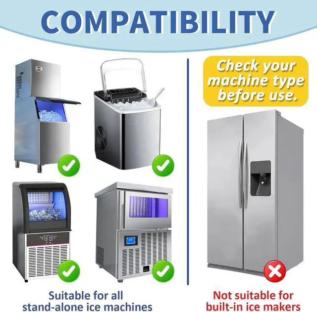 Alt view image 4 of 7 - Ice Maker Cleaner and Descaler - Ice maker cleaning tablets mini size, compatible with all major brands, safe and nickel-free descaler, suitable for countertop, portable, and commercial ice makers.