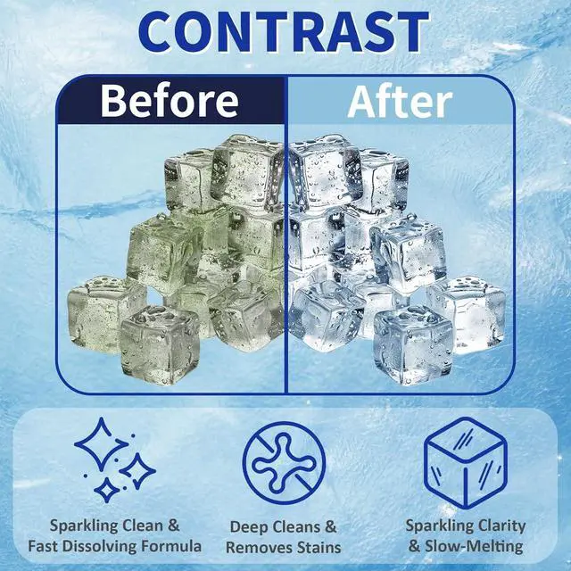 Alt view image 7 of 7 - Ice Maker Cleaner and Descaler - Ice maker cleaning tablets mini size, compatible with all major brands, safe and nickel-free descaler, suitable for countertop, portable, and commercial ice makers.