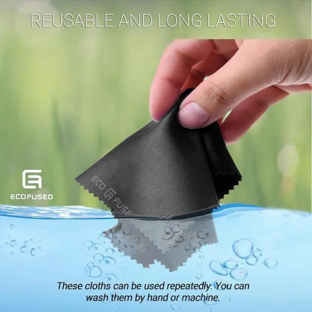 Alt view image 4 of 7 - Eco-Fused Microfiber Cleaning Cloths - 12 Pack - for Cleaning Glasses, Spectacles, Camera Lenses, iPad, Tablets, Phones, iPhone, Android Phones, Laptops, LCD Screens and Other Delicate Surfaces