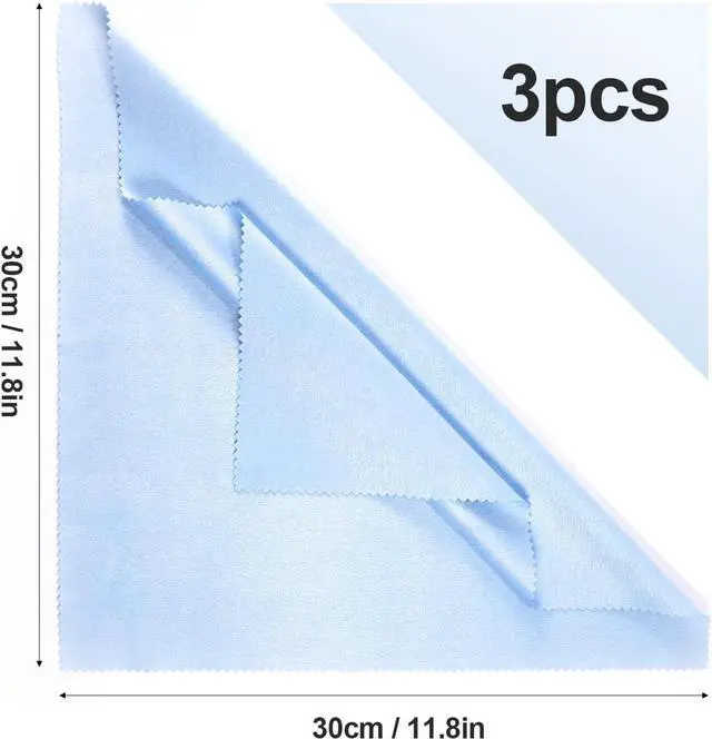 Alt view image 2 of 7 - AIEX 3pcs 11.8x11.8inch Instruments Cleaning Cloths (Blue) | Universal Soft Microfiber Clean Cloths String Instrument Polishing Cloth for Guitar Violin Piano Brass Trumpet Sax Flute