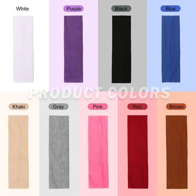 Alt view image 5 of 7 - 9Pcs Headbands for Women & Men, Non Slip Sweat Band Fashion Elastic Head Bands for Women's Hair, Soft Hair Bands Cotton Cloth Stretchy Headband for Daily Workout Yoga Running Sports