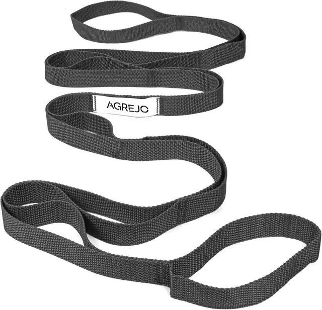 Main image of AGREJO Stretching Strap Yoga Strap Physical Therapy for Home Workout, 10 Loops Non-Elastic Stretch Band for Pilates, Flexibility, Exercise and Gymnastics