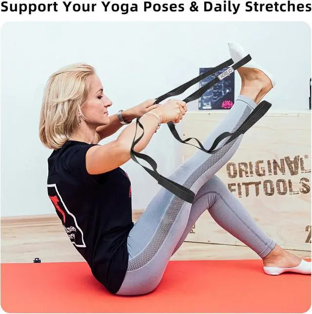 Alt view image 6 of 6 - AGREJO Stretching Strap Yoga Strap Physical Therapy for Home Workout, 10 Loops Non-Elastic Stretch Band for Pilates, Flexibility, Exercise and Gymnastics