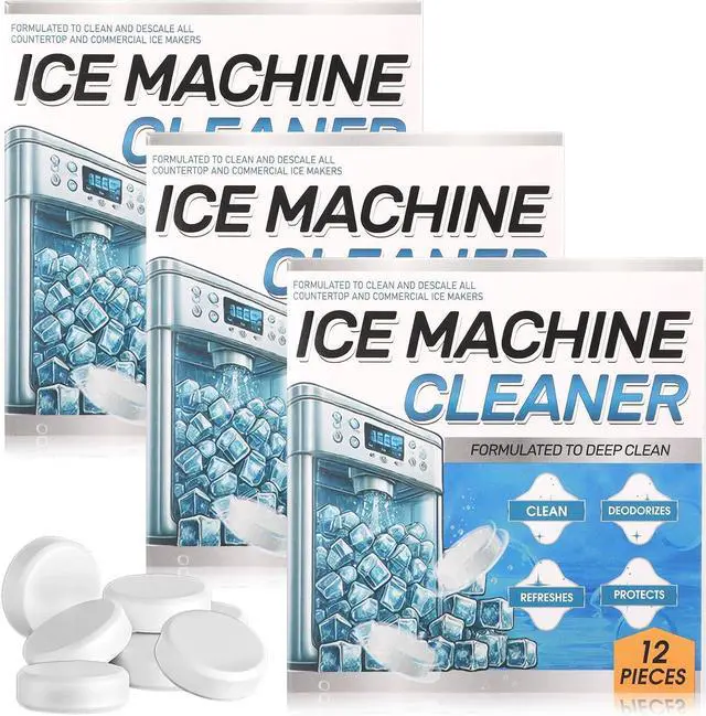 Main image of 3 Pack 36 Pcs Ice Machine Cleaner Tablets Descaler, Clean Tablets for Ice Makers, Scale Remover for Countertop, Deep Cleaning, Remove Odor