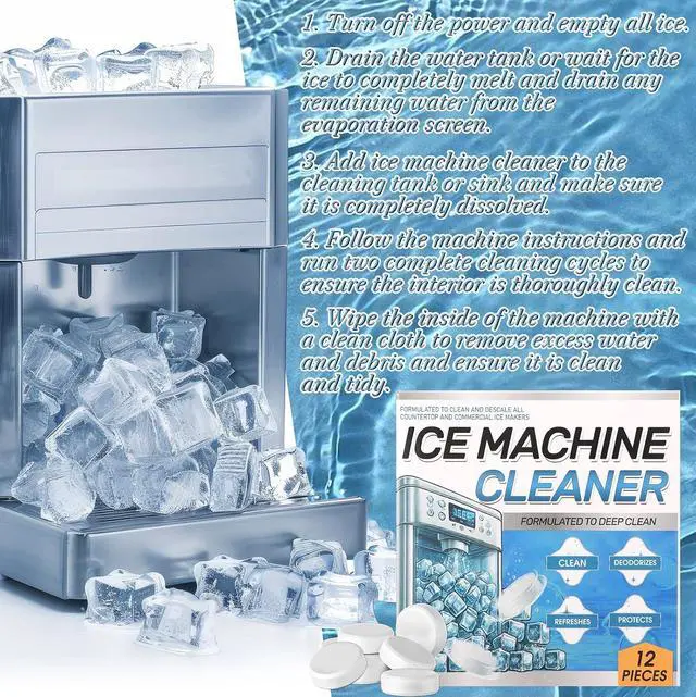 Alt view image 3 of 6 - 3 Pack 36 Pcs Ice Machine Cleaner Tablets Descaler, Clean Tablets for Ice Makers, Scale Remover for Countertop, Deep Cleaning, Remove Odor