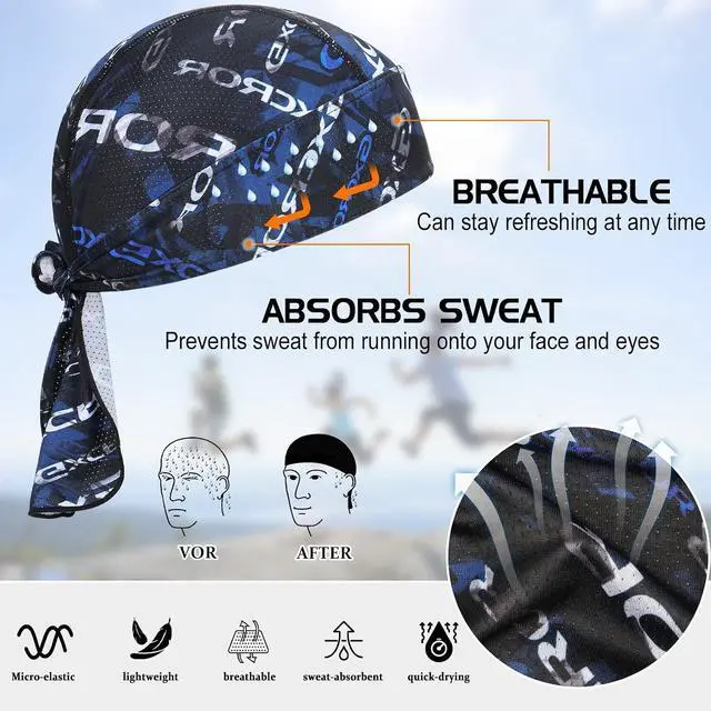 Alt view image 2 of 7 - GXCROR Sports Bandanas Cap Skull Caps for Men Breathable Women Skull Cap Helmet Liner