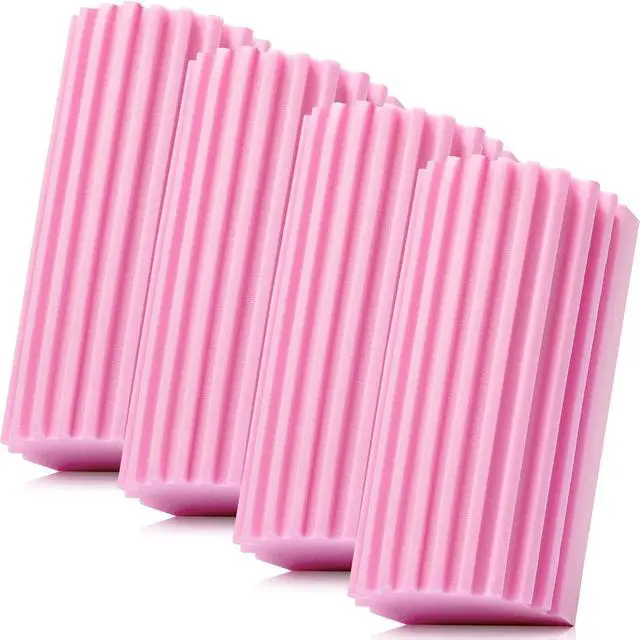 Main image of 4 Pack Damp Dusting Sponge Duster, Pink Dust Cleaning Sponge, Reusable Household Cleaning Sponge Tool for Blinds, floorboards, Fan Blades, Vents, Glass, Railings, Mirrors
