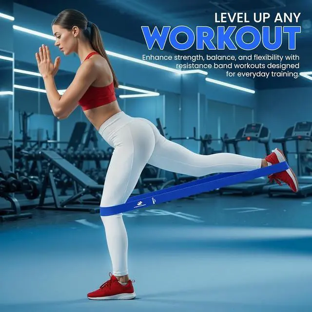 Alt view image 4 of 7 - Loop Resistance Bands Set of 5 for Exercise & Strength Training | 5 resistance levels Yoga and Pilates training Strength and mobility exercises Portable workout kit