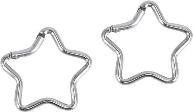 Main image of 2Pcs Star Carabiner Clip, Star Shaped Climbing Buckle, Aluminum Alloy Heavy Duty Keyring Hook for Camping Fishing Hiking Traveling Aluminum Key Chain Clip Accessories