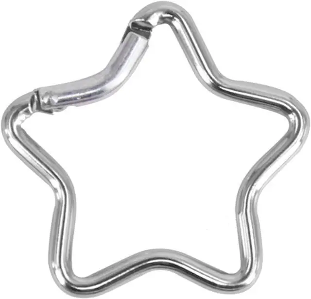 Alt view image 7 of 7 - 2Pcs Star Carabiner Clip, Star Shaped Climbing Buckle, Aluminum Alloy Heavy Duty Keyring Hook for Camping Fishing Hiking Traveling Aluminum Key Chain Clip Accessories