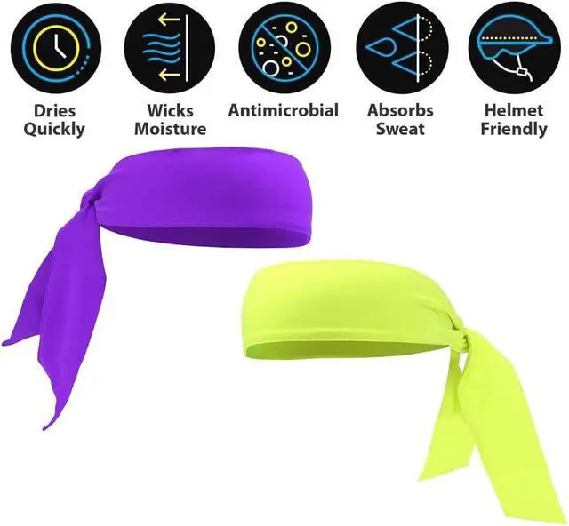 Alt view image 3 of 7 - Tie Headband, Sports Head Ties for Men, Women, Ninja, Karate, Tennis, Pirate Head Band & Bandana, Athletic Sweatband/Hair Band for Basketball, Running, Workout