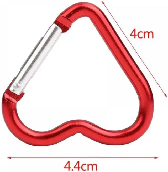 Alt view image 2 of 7 - 2Pcs Red Heart Shape Carabiners Keychain Clips Snap Hook Key Ring for Camping Accessories Backpack Water Bottle Aluminum Alloy Accessory and Keychain CarabinersAccessories