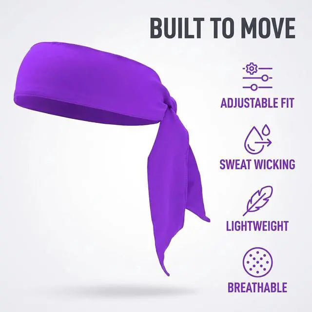 Alt view image 7 of 7 - Tie Headband, Sports Head Ties for Men, Women, Ninja, Karate, Tennis, Pirate Head Band & Bandana, Athletic Sweatband/Hair Band for Basketball, Running, Workout
