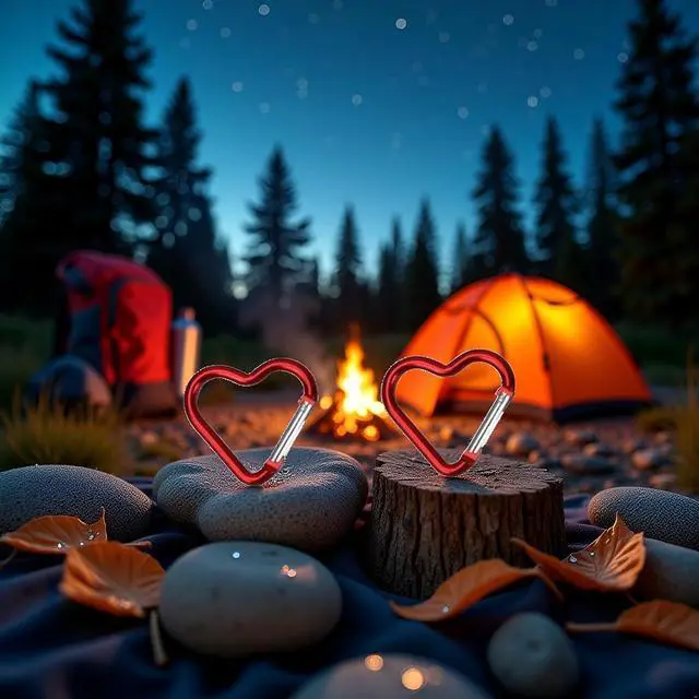 Alt view image 7 of 7 - 2Pcs Red Heart Shape Carabiners Keychain Clips Snap Hook Key Ring for Camping Accessories Backpack Water Bottle Aluminum Alloy Accessory and Keychain CarabinersAccessories