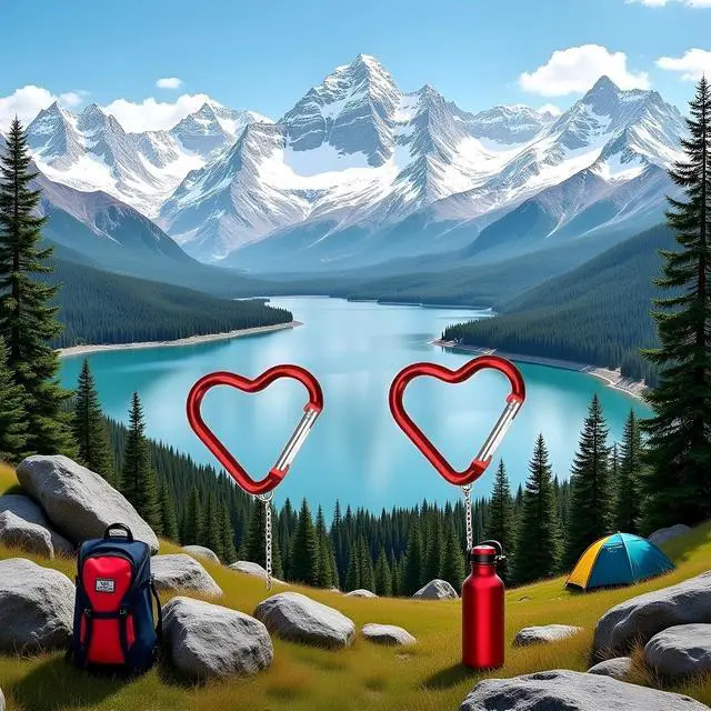 Alt view image 3 of 7 - 2Pcs Red Heart Shape Carabiners Keychain Clips Snap Hook Key Ring for Camping Accessories Backpack Water Bottle Aluminum Alloy Accessory and Keychain CarabinersAccessories