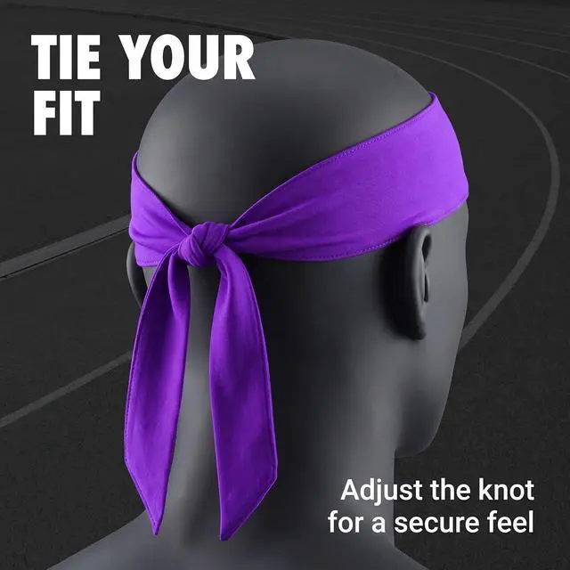 Alt view image 6 of 7 - Tie Headband, Sports Head Ties for Men, Women, Ninja, Karate, Tennis, Pirate Head Band & Bandana, Athletic Sweatband/Hair Band for Basketball, Running, Workout