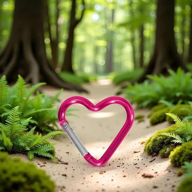 Alt view image 4 of 7 - Outdoor Carabiner Heart Keychain Clip Aluminum Alloy Rings Climbing Clips Spring Snap Hook Portable Spring Snap Hook Accessories