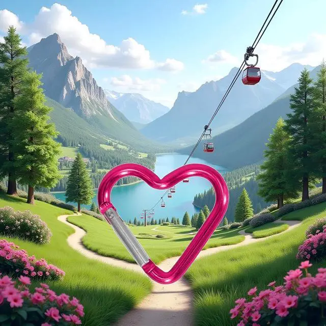 Alt view image 3 of 7 - Outdoor Carabiner Heart Keychain Clip Aluminum Alloy Rings Climbing Clips Spring Snap Hook Portable Spring Snap Hook Accessories