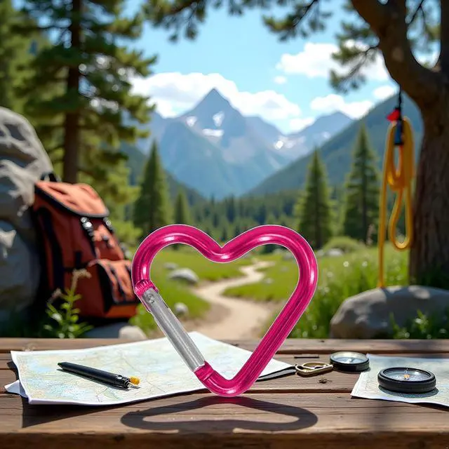 Alt view image 5 of 7 - Outdoor Carabiner Heart Keychain Clip Aluminum Alloy Rings Climbing Clips Spring Snap Hook Portable Spring Snap Hook Accessories