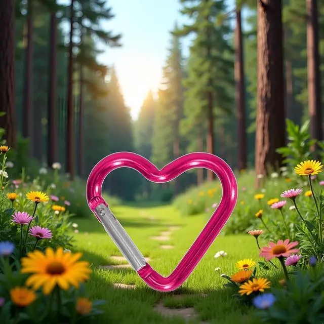 Alt view image 7 of 7 - Outdoor Carabiner Heart Keychain Clip Aluminum Alloy Rings Climbing Clips Spring Snap Hook Portable Spring Snap Hook Accessories