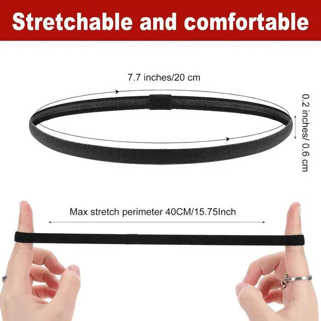 Alt view image 3 of 7 - Sibba Workout Headbands Soccer Sports Athletic Hair Accessories 4 PCS Elastic Tie Non Slip Grip Backing Headwear Running Softball Spa Adjustable Nylon Hairband Youth Women Toddler Girls Kids Teens