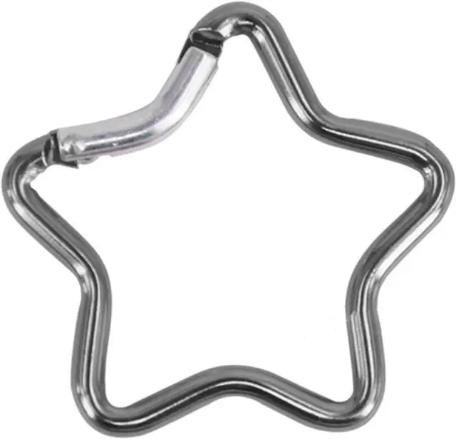 Alt view image 2 of 7 - 4Pcs Silver Carabiner Clip Star Shaped Climbing Buckle Aluminum Alloy Heavy Duty Keyring Hook for Camping Fishing Hiking Traveling Spring Loaded Carabiner Accessory and Keychain Carabiners Accessories