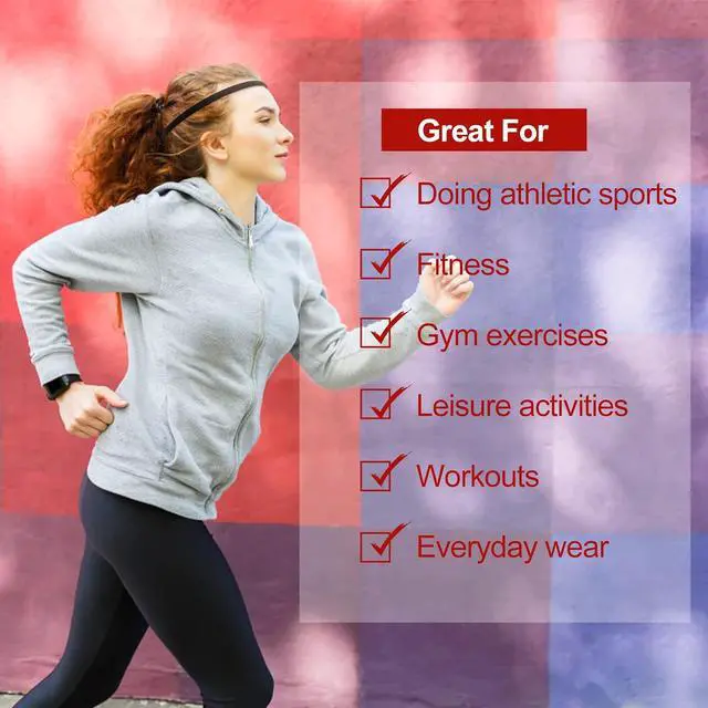 Alt view image 7 of 7 - Sibba Workout Headbands Soccer Sports Athletic Hair Accessories 4 PCS Elastic Tie Non Slip Grip Backing Headwear Running Softball Spa Adjustable Nylon Hairband Youth Women Toddler Girls Kids Teens