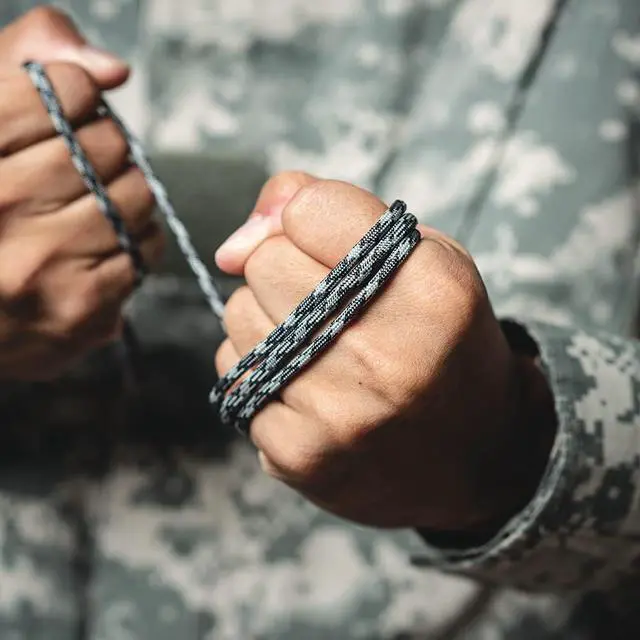 Alt view image 3 of 7 - HERCULES Type III Paracord 550 Paracord Rope Parachute Cord, 50' Black for Survival Rope, Survival Cord