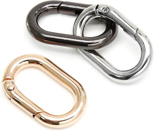 Alt view image 2 of 7 - Hordion 10pcs Spring Key Ring Tiny Carabiner Clip, Oval