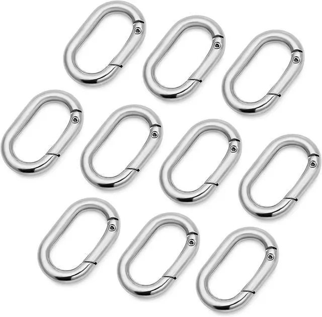Alt view image 7 of 7 - Hordion 10pcs Spring Key Ring Tiny Carabiner Clip, Oval