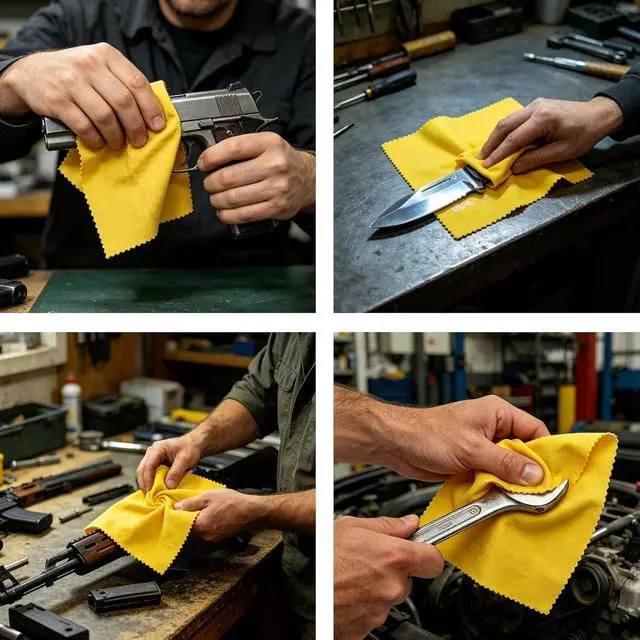 Alt view image 5 of 6 - Silicone Gun Cleaning Cloth, 7.87" x 7.87" Guns Cleaning Rags Reusable for Gun Cleaning/Polishing Silicon Rags/Rust Wipes
