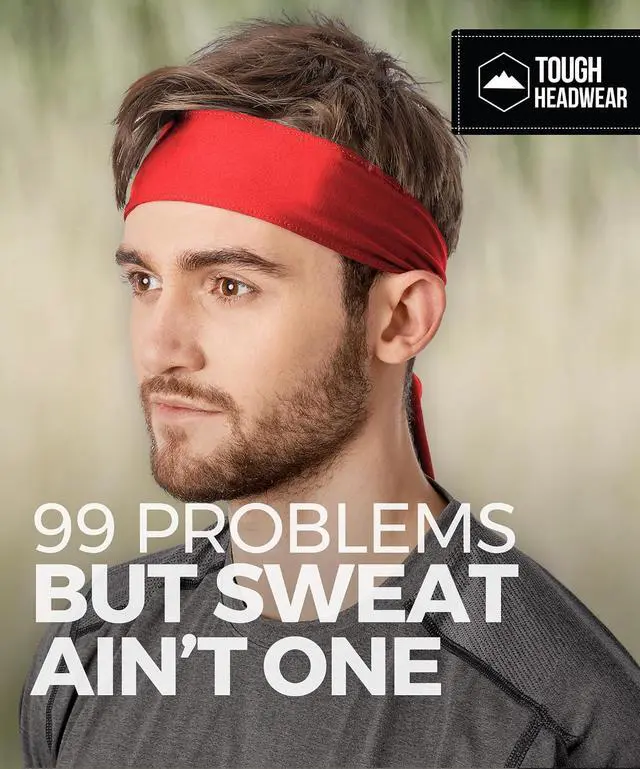Alt view image 7 of 7 - Tough Headwear Tie Headband - Moisture-Wicking Running Headband - 4-Way Stretch Sweatbands - Adjustable Head Tie for Workouts