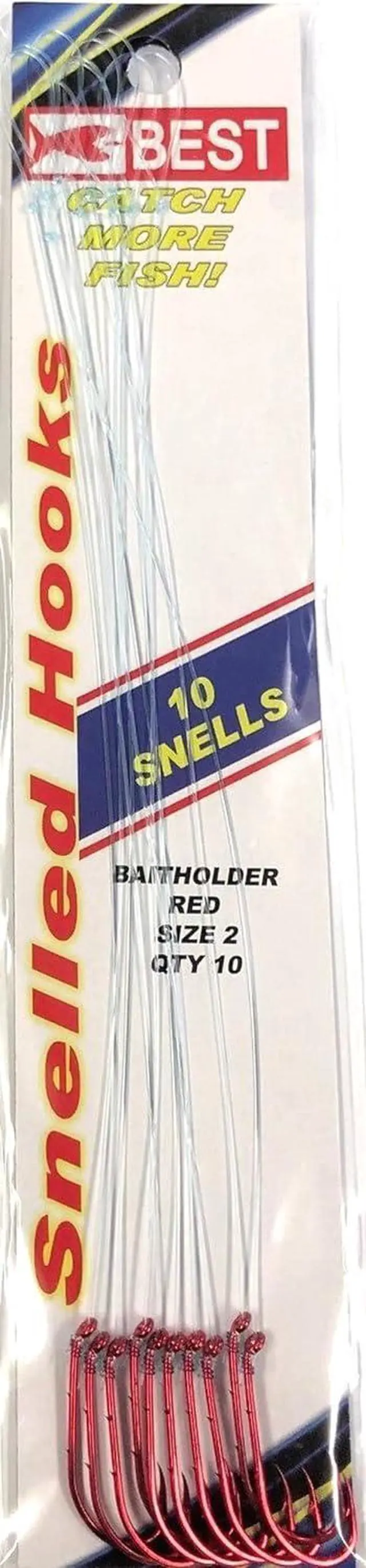Main image of K&E STOPPER LURES BAITHOLDER SNELLED Hook/Size 2/10 Pack/RED