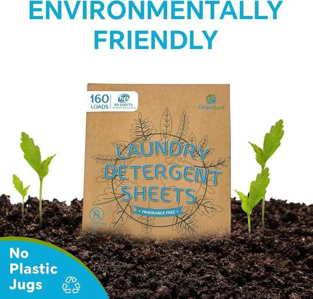 Alt view image 5 of 7 - OrientLeaf Laundry Detergent Sheets Fragrance Free, Eco-Friendly, Powerful Cleaning, Up to 160 Loads (80 Sheets), Hypoallergenic Laundry Soap Sheet for Travel and Home Washing