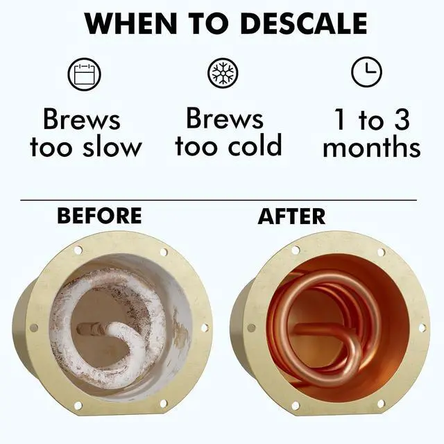 Alt view image 5 of 7 - Descaling Powder Solution (4 Uses) Removes Scale and Build-Up, Automatic Coffee Pots & Makers & Espresso Machines Descaler, Compatible with Keurig Breville Nespresso Delonghi Ninja