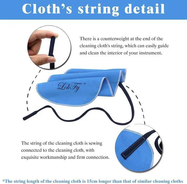 Alt view image 2 of 7 - Cleaning Cloth for Inside Tube Suitable for Clarinet Piccolo Flute Sax Saxophone (Blue)